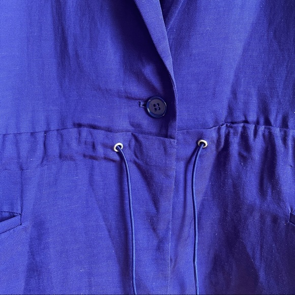 💜 Acne Studios royal purple linen blend jacket blazer w drawcord size 38 US M 6 - Picture 7 of 13